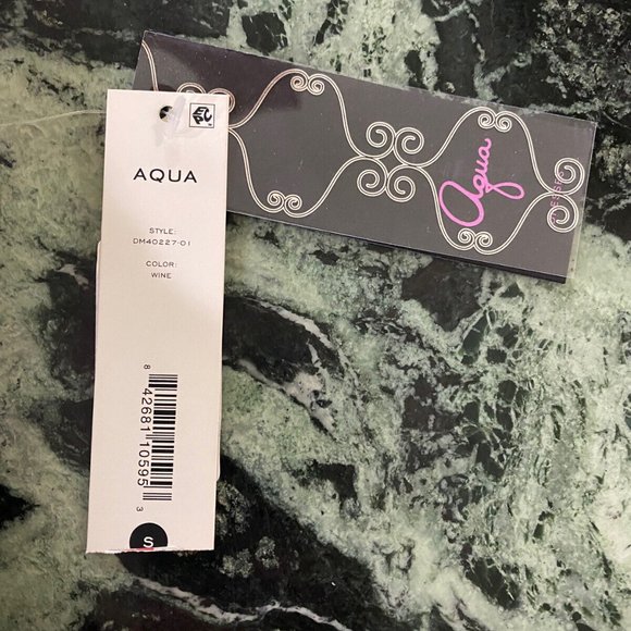 NWT Aqua Dresses Women's V Neck Cold Shoulder Mini Dress S Wine $128 - Picture 7 of 11